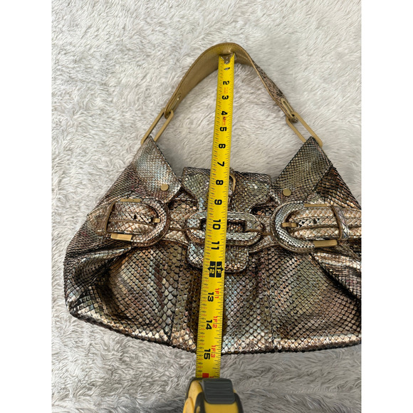 Jimmy Choo Python Tulita Shoulder Bag Metallic Gold/Silver (USA Customers Only) - Picture 9 of 12